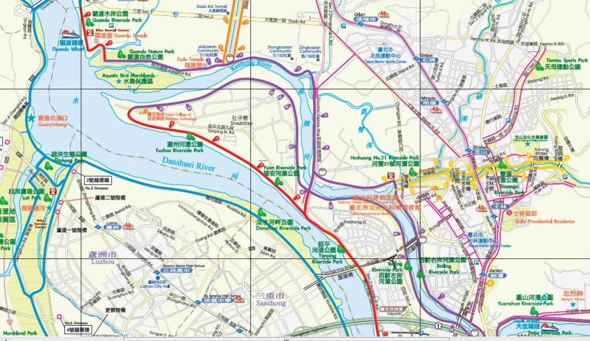 mapa de Taipei carril bici