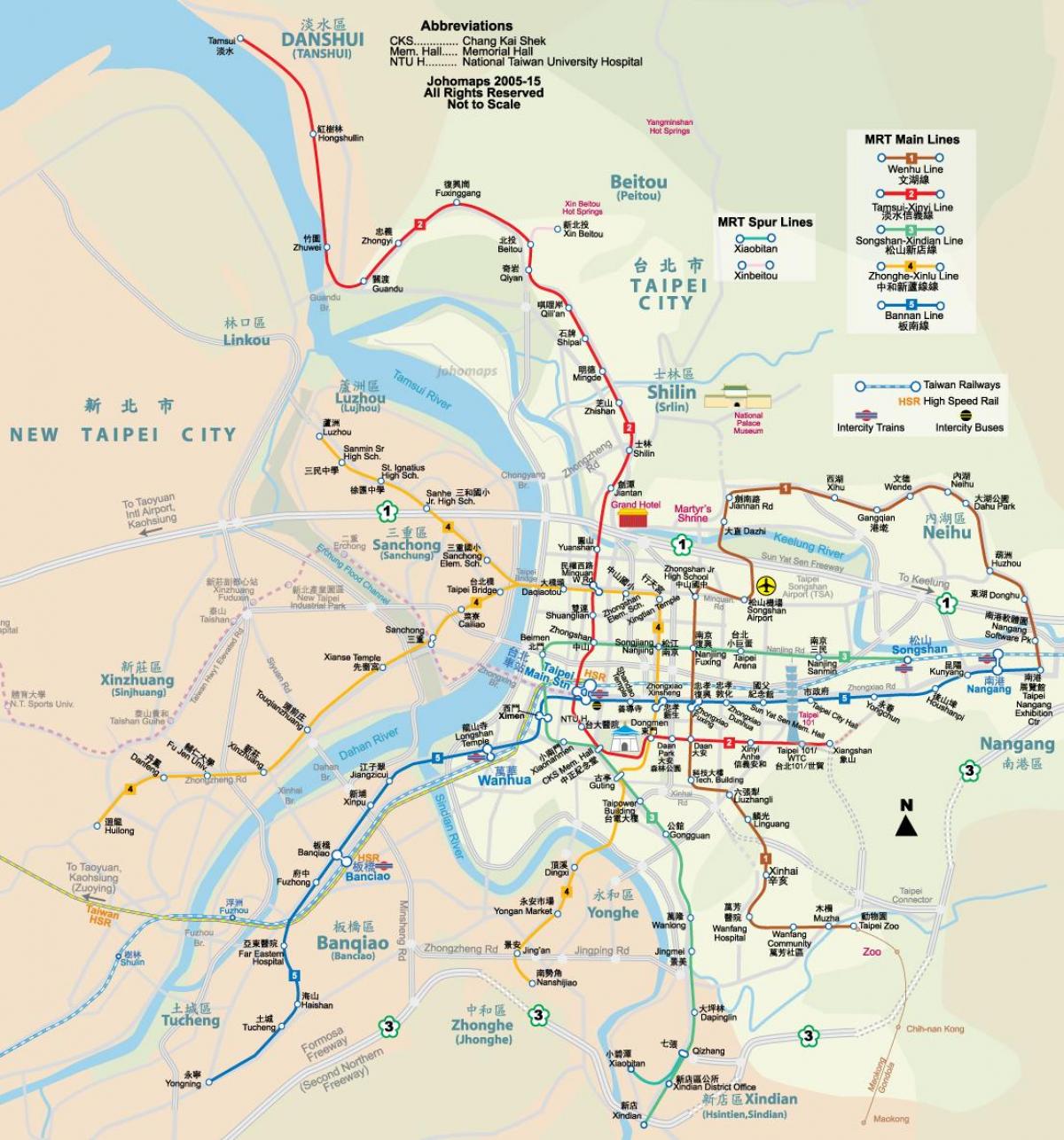 mapa de Taipei carretera