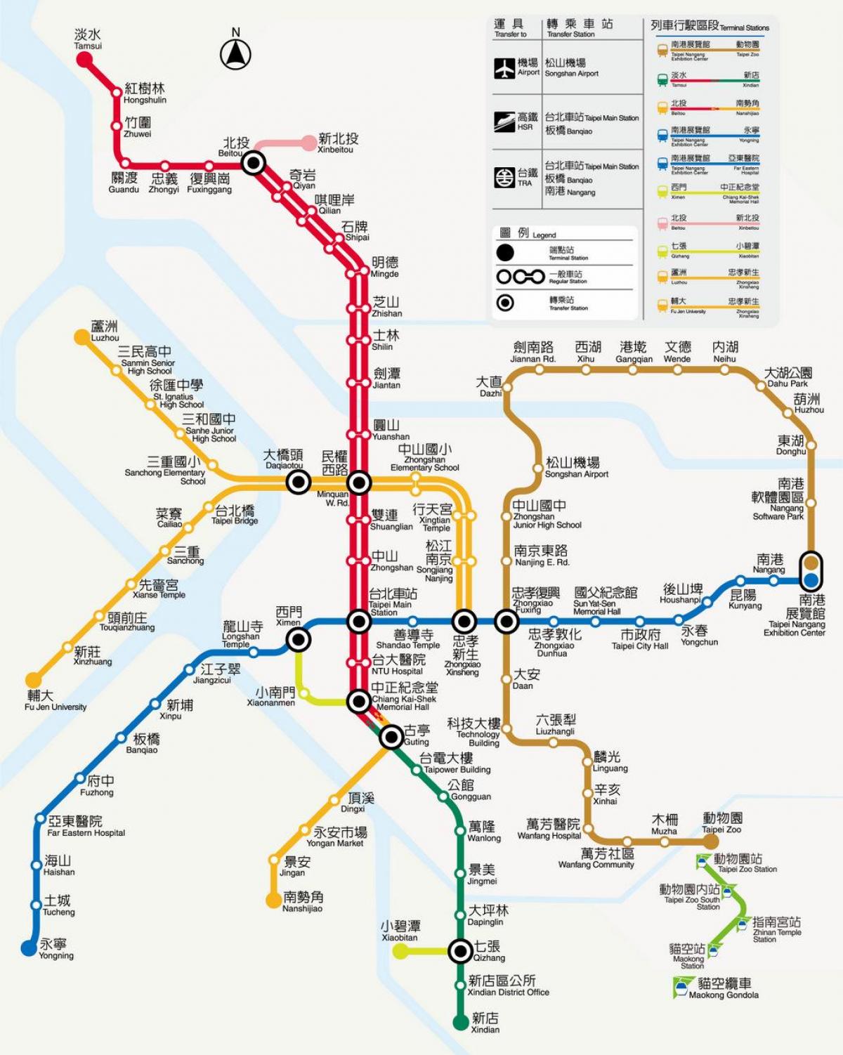 mapa de Taipei mrt tarifa 