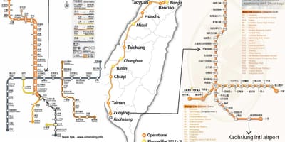 Mapa de Taipei alta velocitat de l'estació de tren