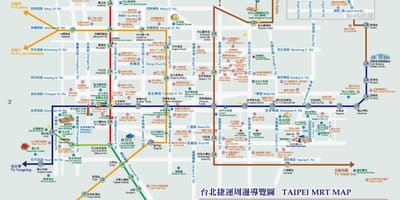 Taiwan mrt mapa amb els llocs d'interès